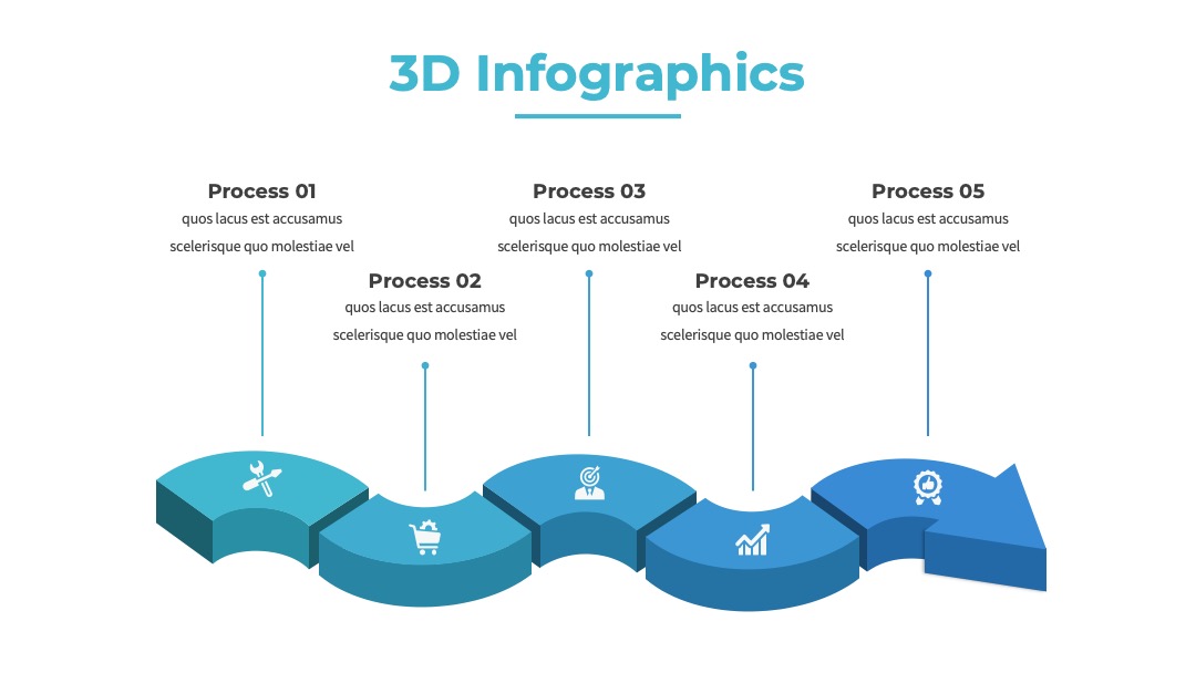 竞聘述职3D流程图PPT模板免费下载