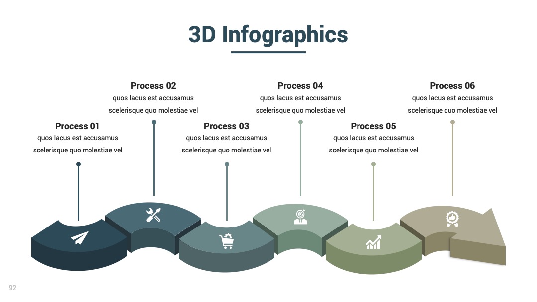 科技发展路径3D图示演示PPT模板免费下载