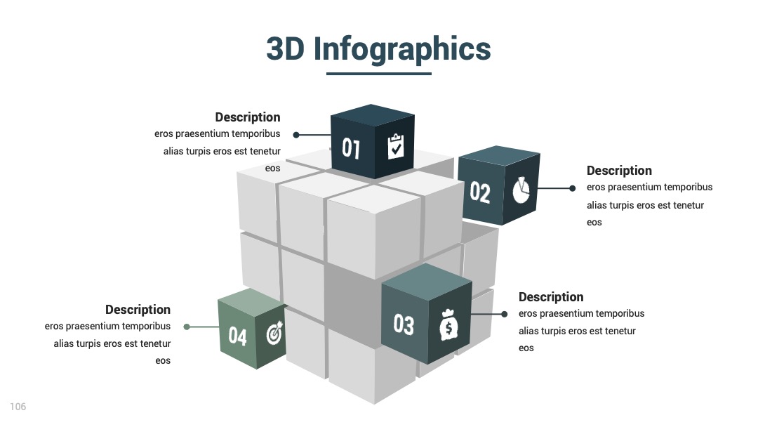 3D魔方模块流程PPT模板免费下载