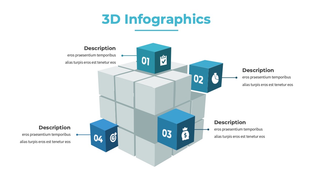 商务培训3D模块工作流程汇报PPT模板免费下载