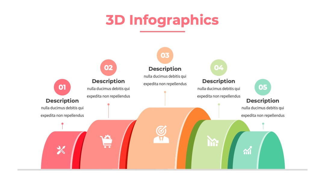 企业培训五步3D流程展示PPT模板免费下载