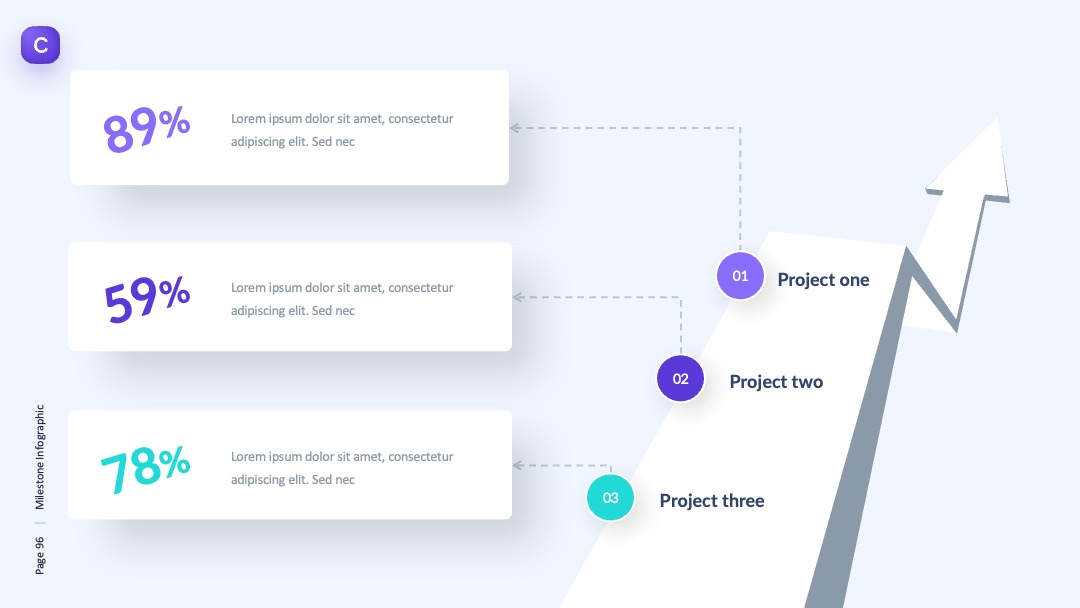 数据汇报项目进度百分比PPT模板免费下载