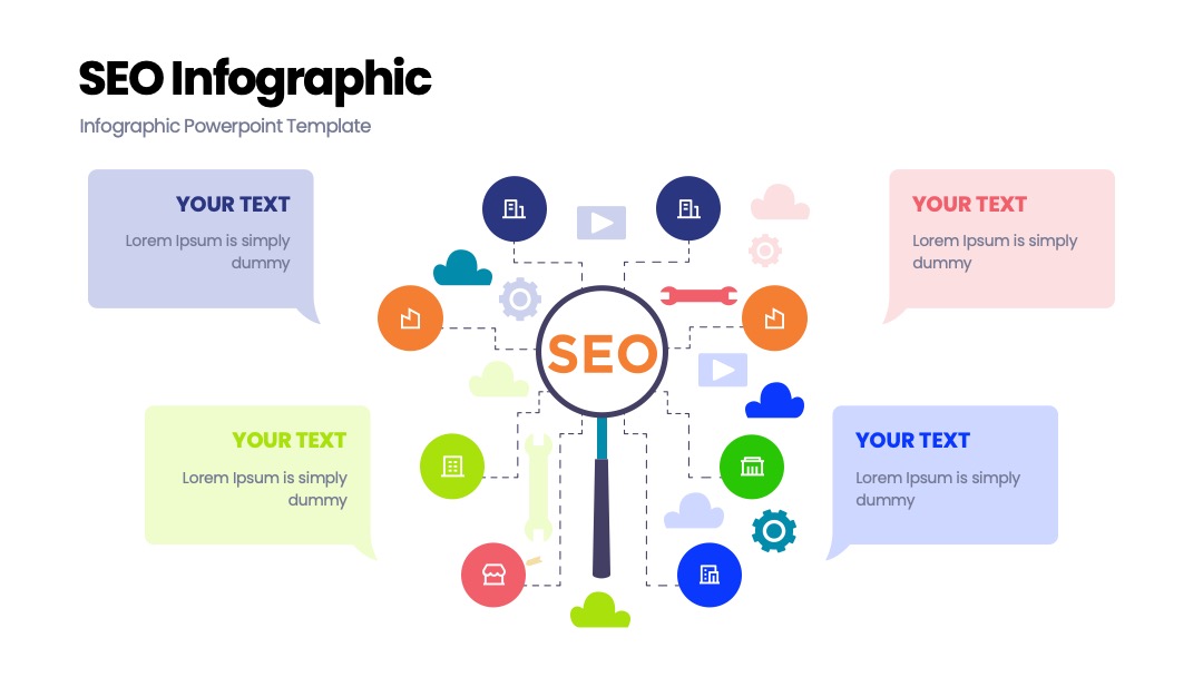 SEO战略火箭概念PPT模板免费下载