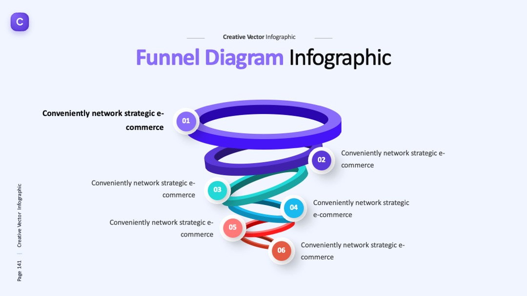 漏斗diagram信息图表PPT模板免费下载