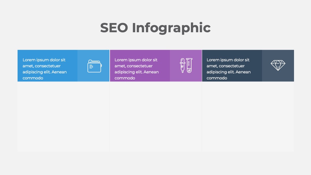 SEO信息图表简洁分类PPT模板免费下载