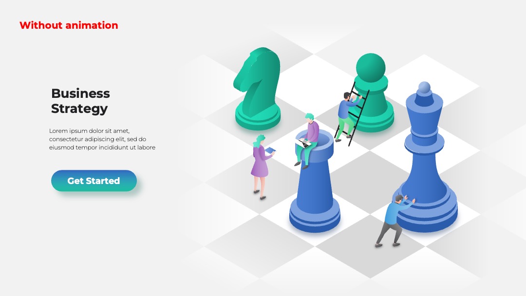无动画立体国际象棋商业战略PPT模板免费下载