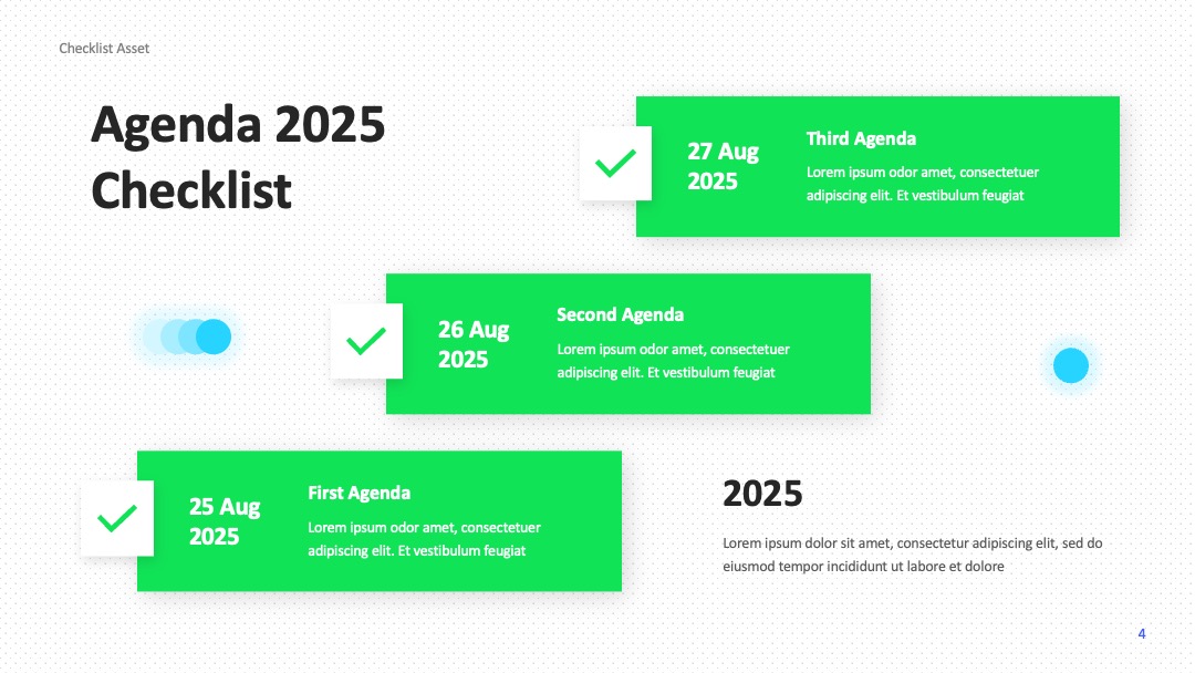 2025年议程检查清单PPT模板免费下载