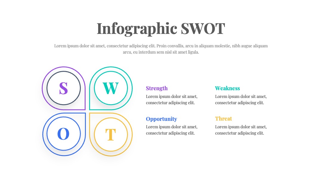 彩色环形SWOT信息图PPT模板免费下载
