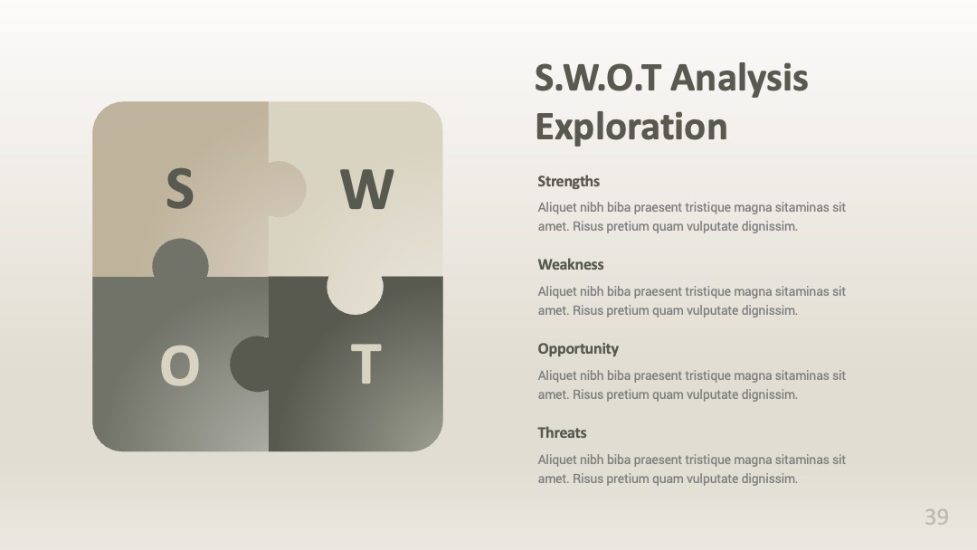 行业市场分析环绕排版SWOT分析PPT模板免费下载