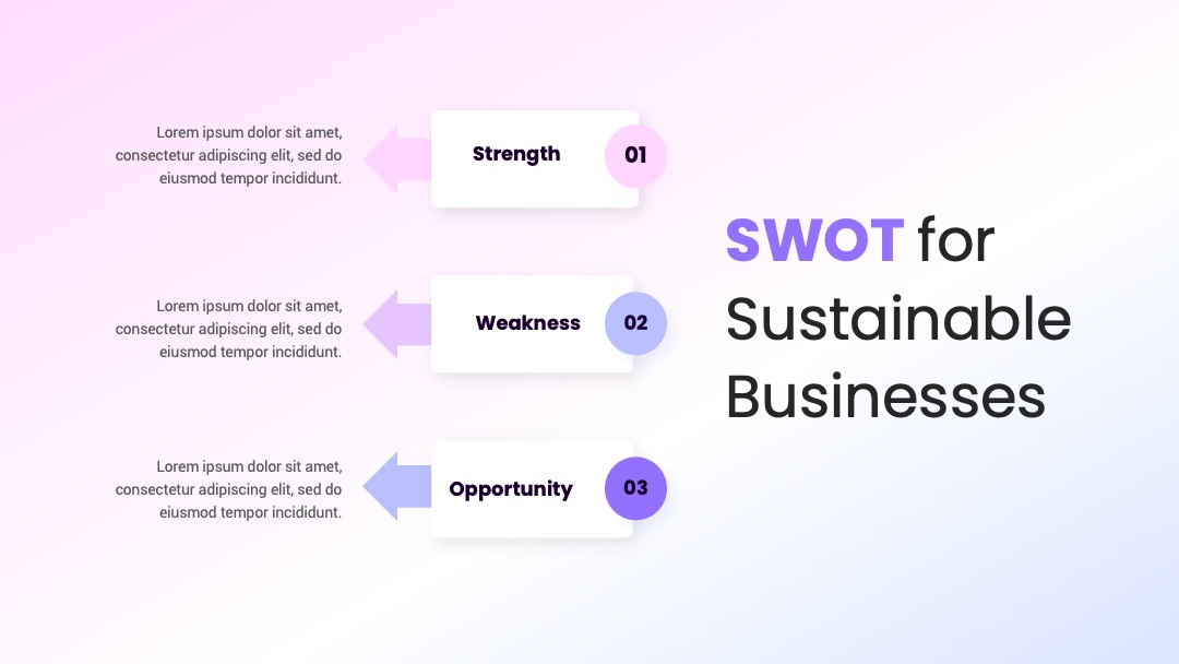 初创企业分析清单式SWOT内容PPT模板免费下载