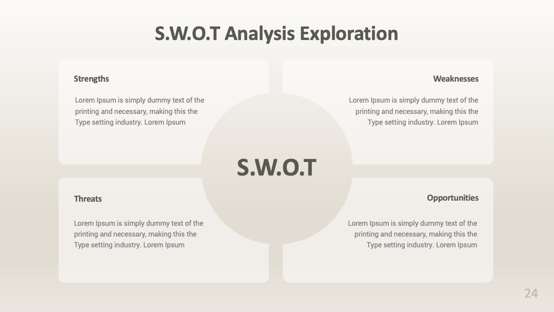 企业战略规划核心聚焦展示SWOT分析PPT模板免费下载