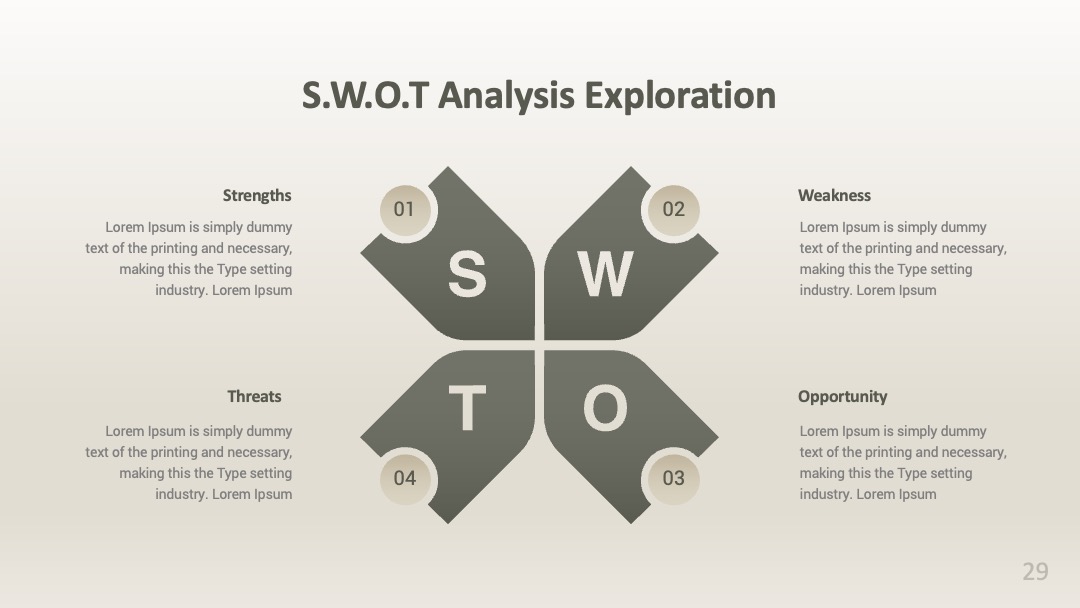 通用场景创意结构SWOT分析PPT模板免费下载