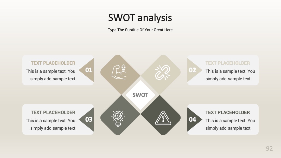 企业战略规划长期战略制定SWOT分析梳理PPT模板免费下载