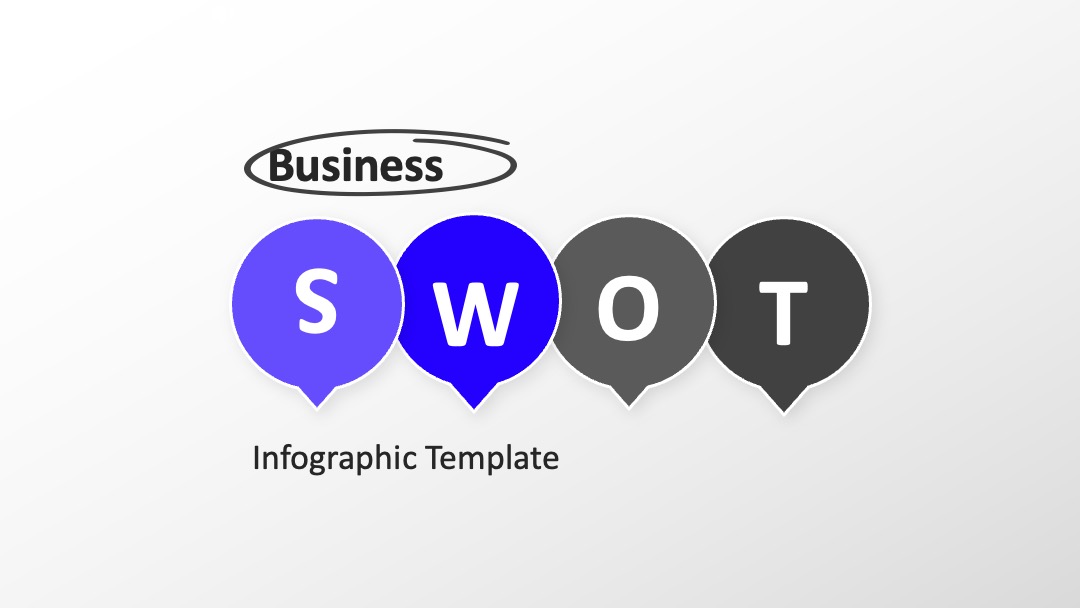 气泡标签型轻量信息SWOT展示PPT模板免费下载