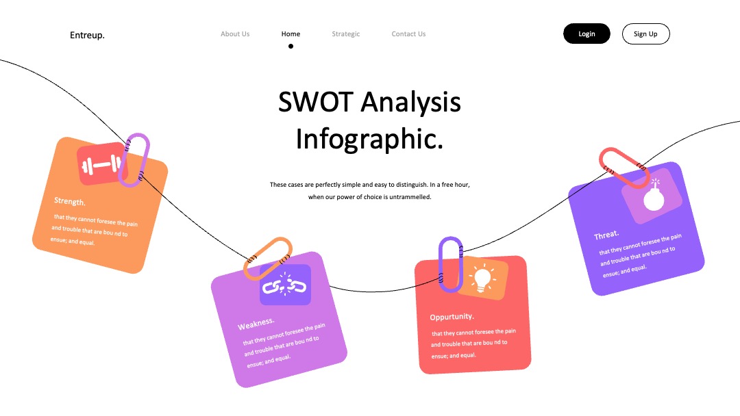 案例说明SWOT分析信息图PPT模板免费下载