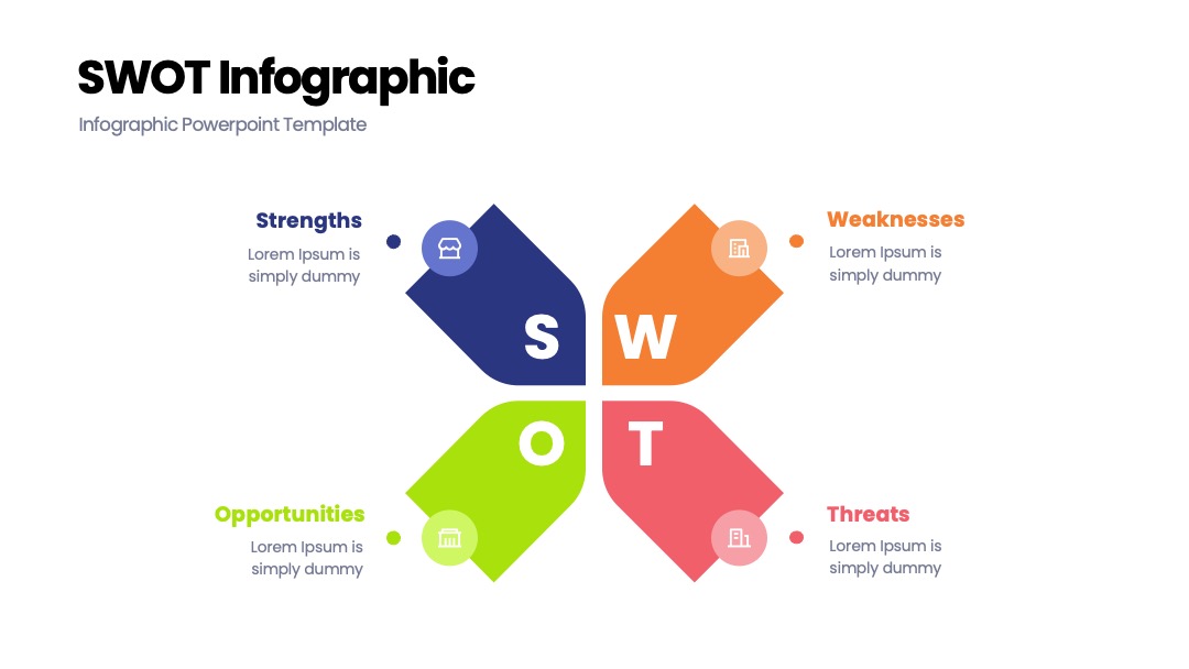 标签式SWOT分析PPT模板免费下载