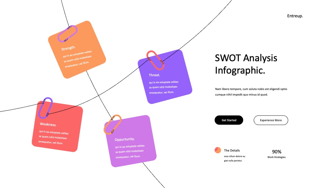 动态排版SWOT分析信息图PPT模板免费下载
