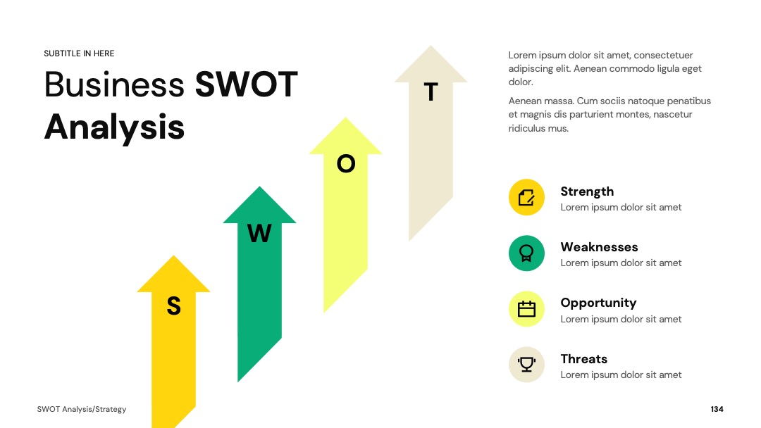 阶梯箭头版业务增长SWOTPPT模板免费下载