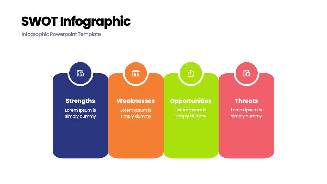 圆角SWOT分析PPT模板免费下载
