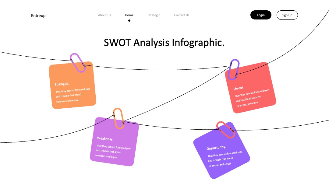 创意挂绳式SWOT分析信息图PPT模板免费下载