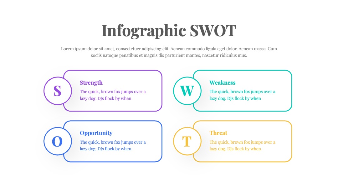 文字填充型SWOT信息图PPT模板免费下载