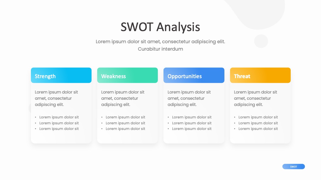 企业战略规划标签式SWOT分析PPT模板免费下载