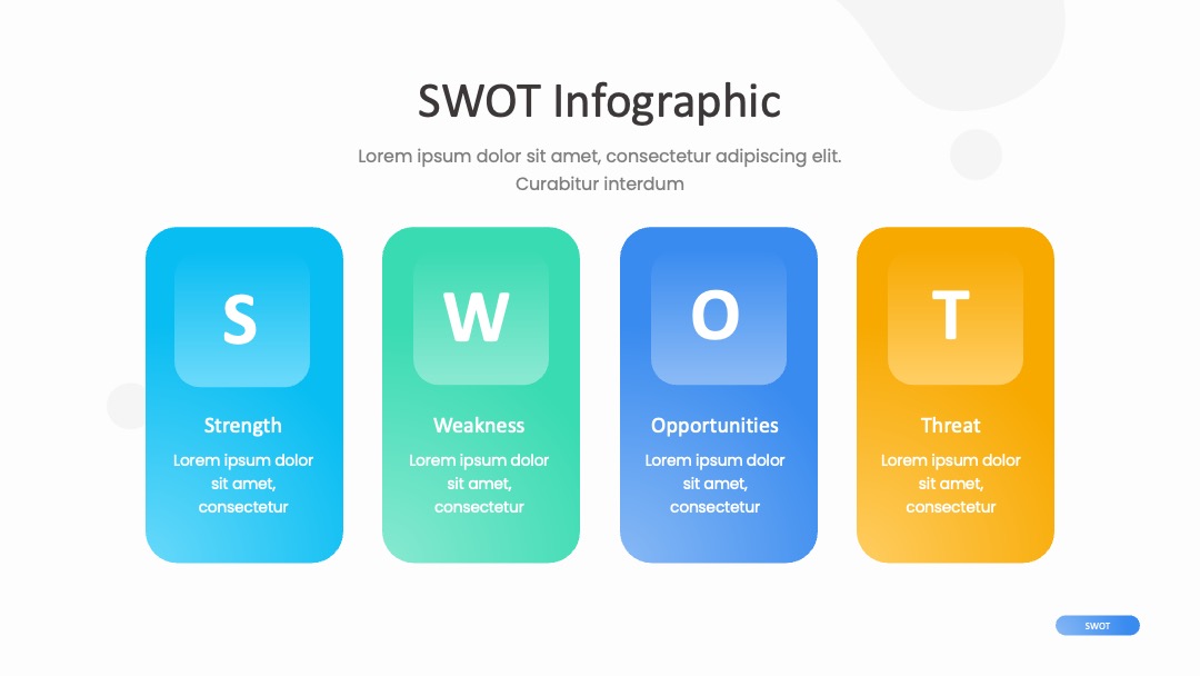 企业战略规划渐变色SWOT分析PPT模板免费下载