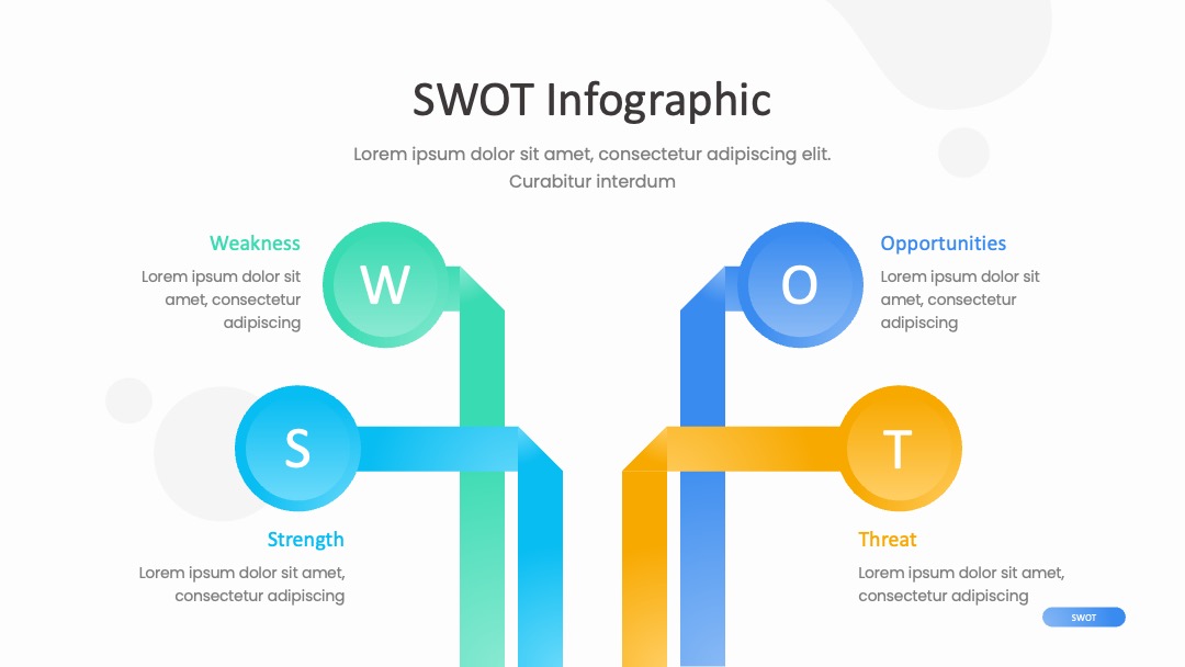 企业战略规划菱形交叉SWOT分析PPT模板免费下载