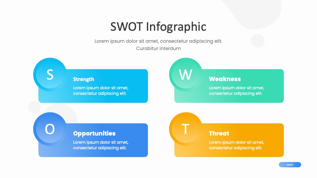 企业战略规划错位排列SWOT分析PPT模板免费下载