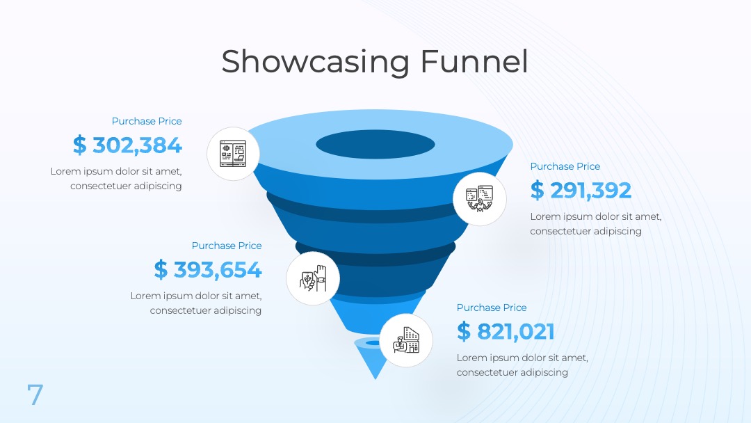 红色价格模板漏斗PPT模板免费下载