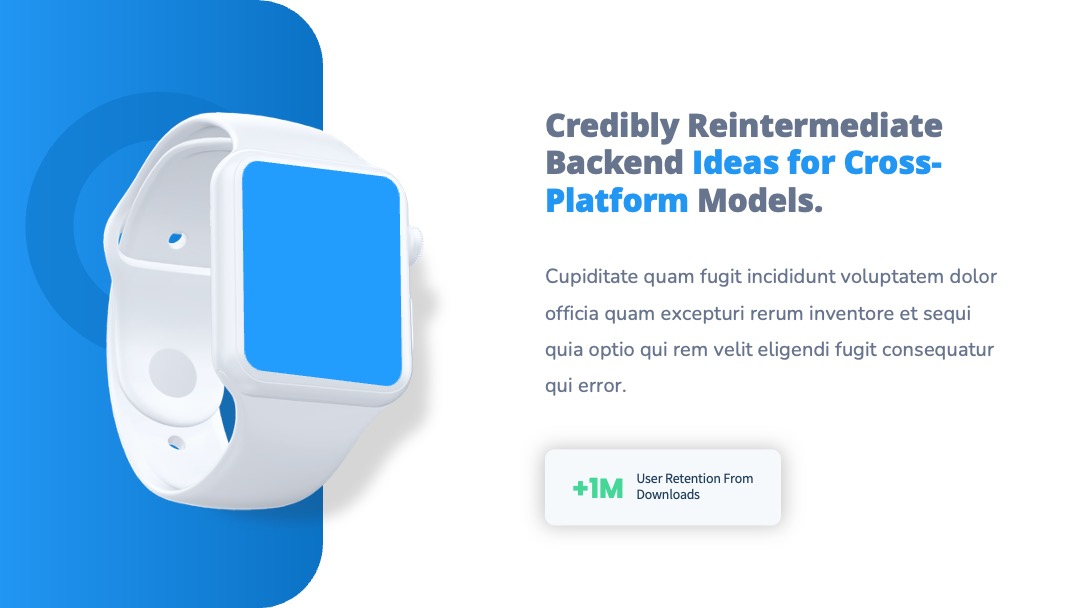 单智能手表用户留存数据展示样机PPT模板免费下载