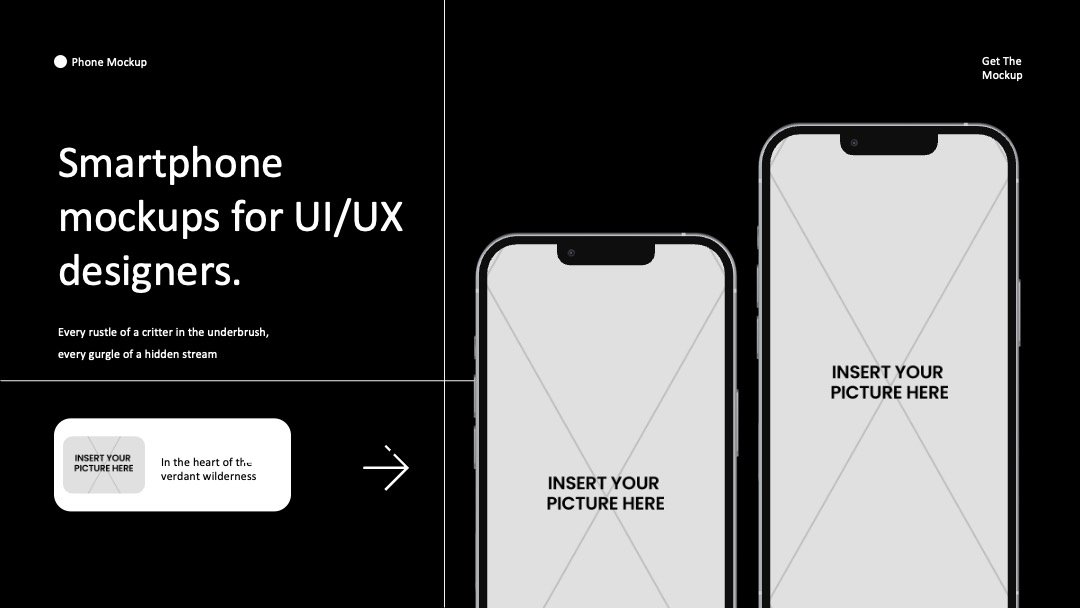 UIUX设计师用智能手机样机PPT模板免费下载