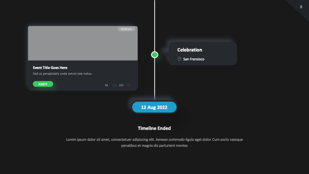 时间轴信息图（多日内容呈现）PPT模板免费下载