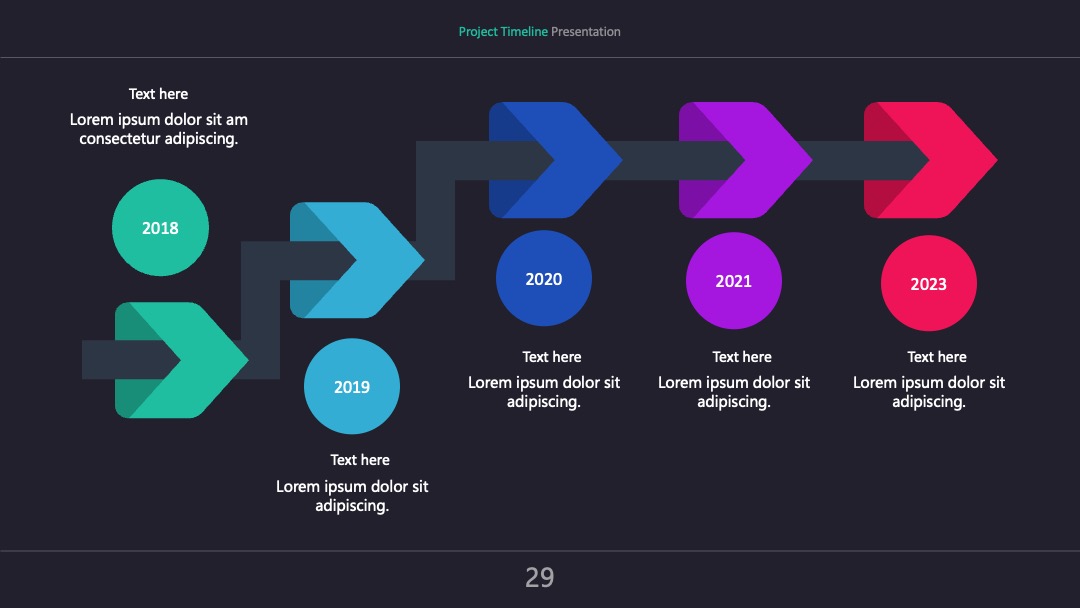 项目任务时间轴-任务导向型PPT模板免费下载