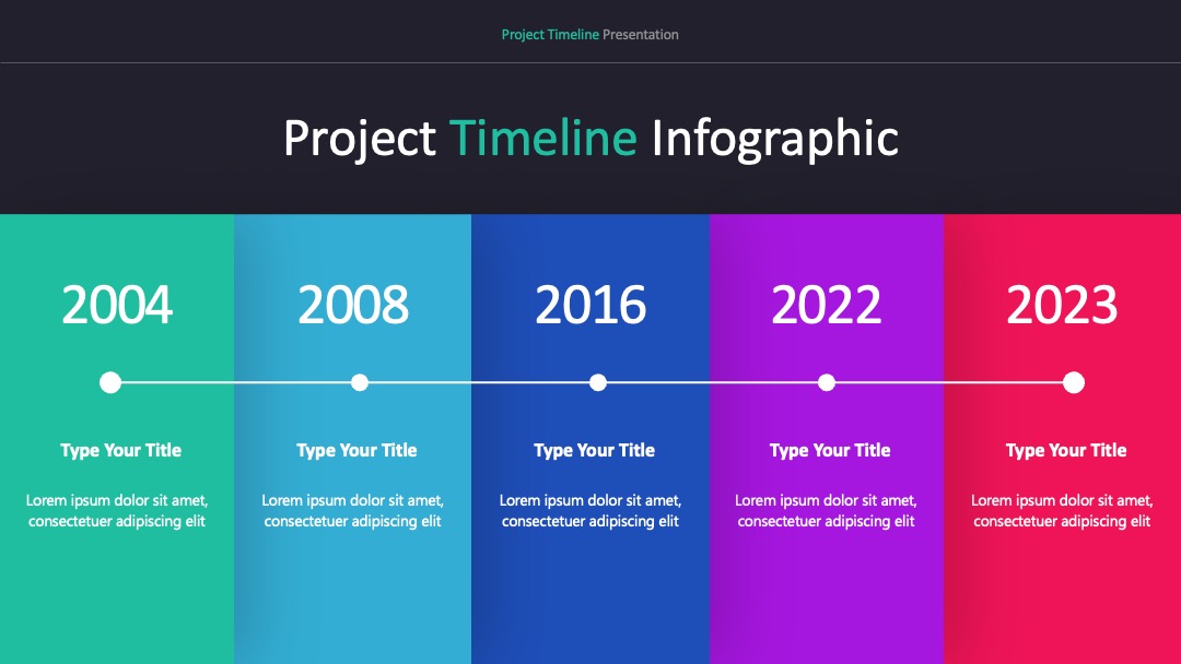 通用时间轴2010-2017年分散版PPT模板免费下载