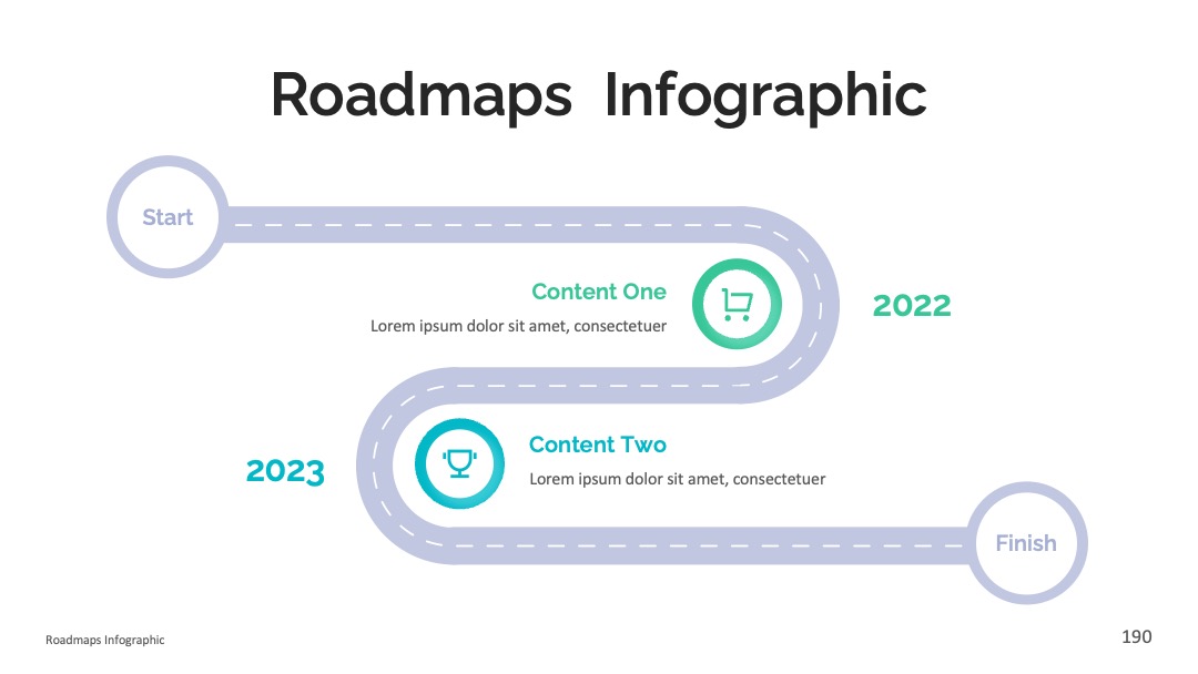 2025-2025业务路线图双节点对比分析PPT模板免费下载