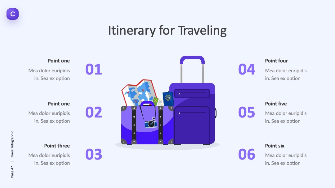 旅行行程信息呈现PPT模板免费下载