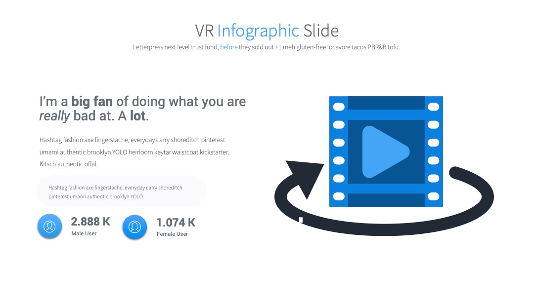 VR视频用户数据汇报PPT模板免费下载