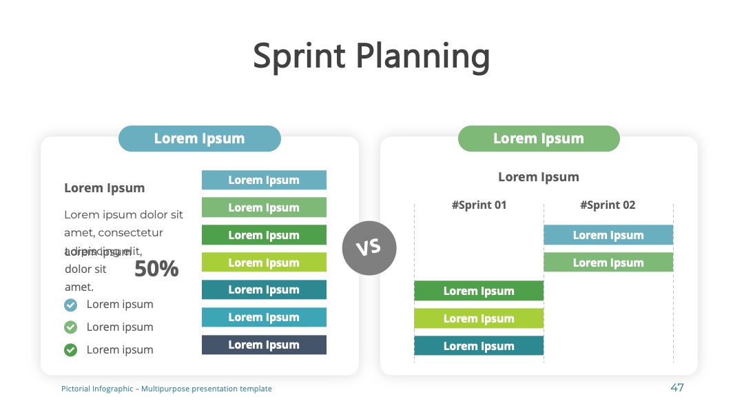 sprint规划对比PPT模板免费下载