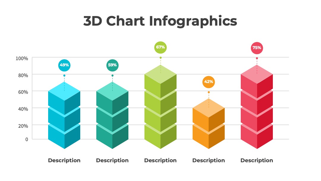 3D分层数据解析图表PPT模板免费下载