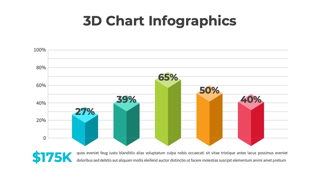 3D立体数据概览图表PPT模板免费下载