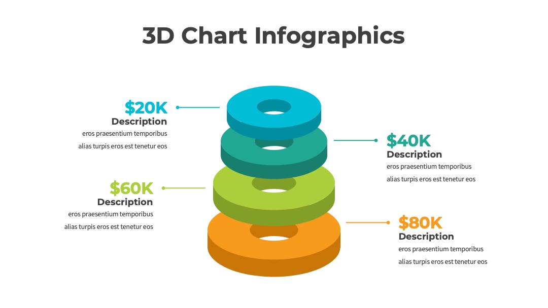 3D环形堆叠数据图表PPT模板免费下载