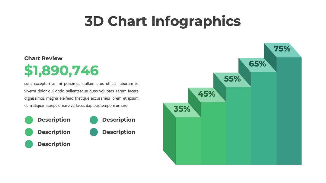 分类数据展示业务构成3D饼图分析PPT模板免费下载