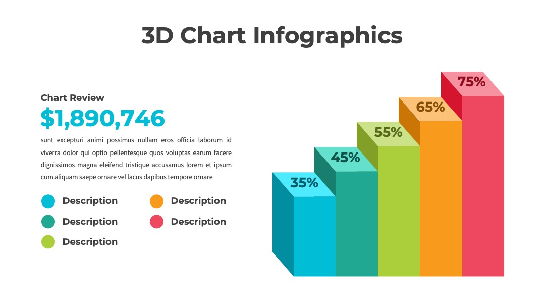 分层3D数据图表PPT模板免费下载