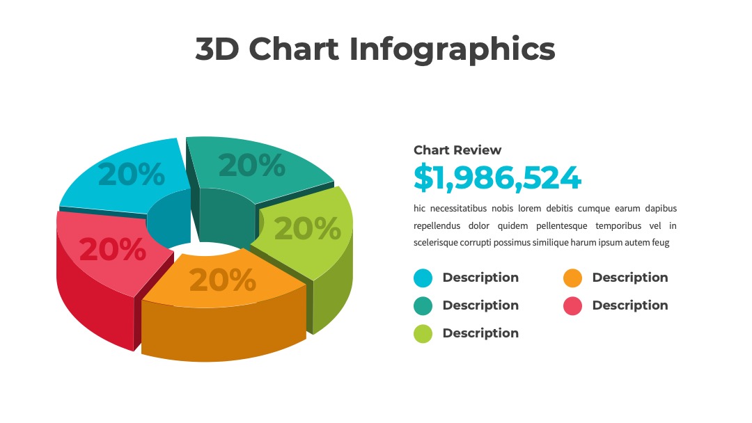 环形3D数据报告PPT模板免费下载