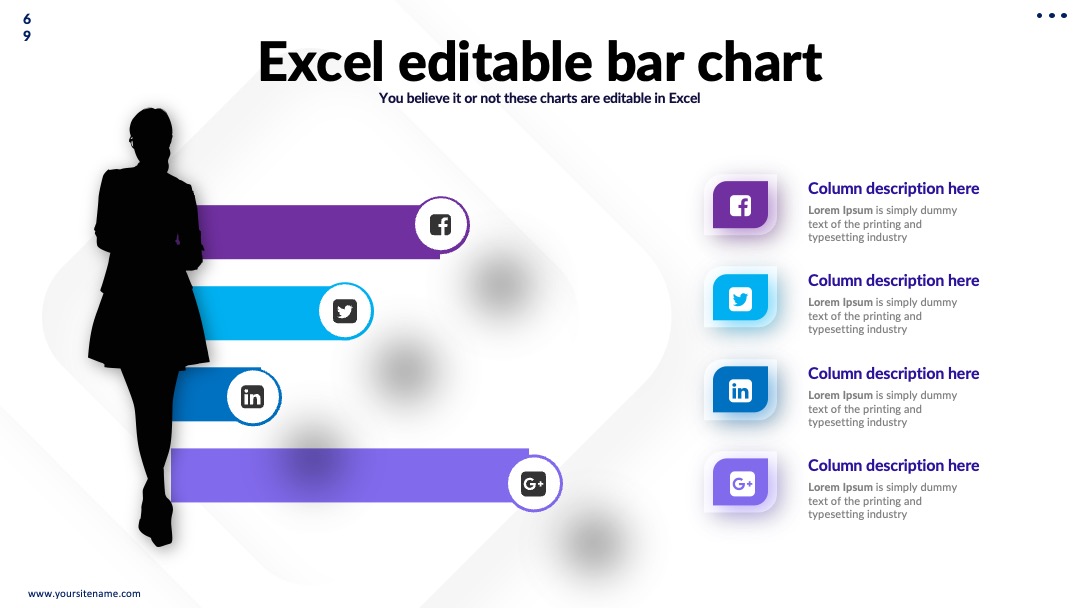 新媒体运营者社交平台数据对比PPT模板免费下载 PPT版式库 新媒体运营者社交平台数据对比PPT模板免费下载