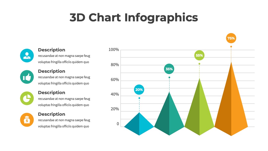 3D三角数据对比图表PPT模板免费下载