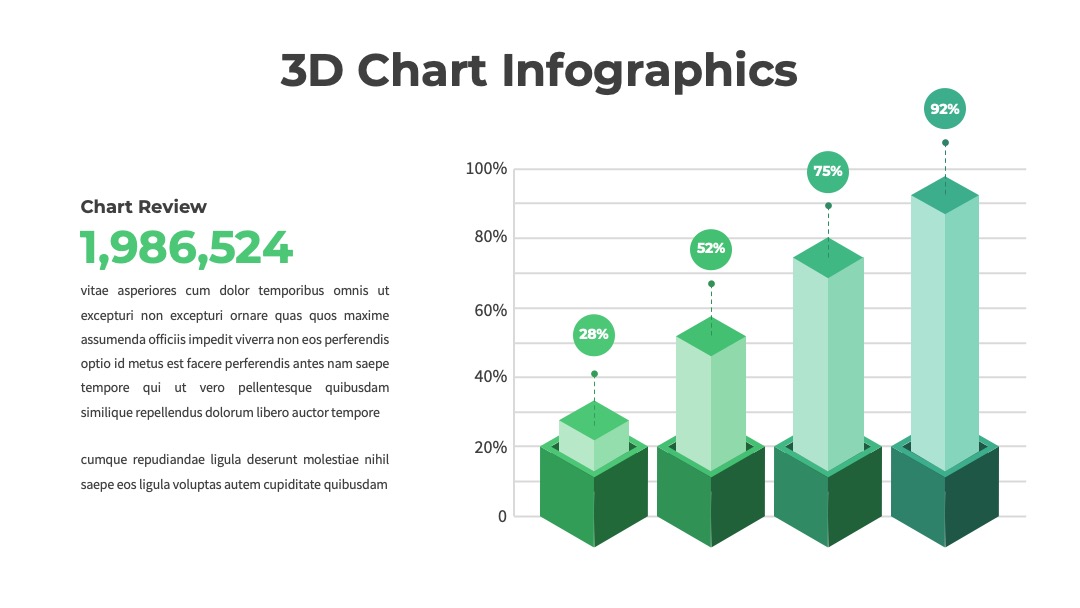 精准占比呈现财务统计3D图表汇报PPT模板免费下载