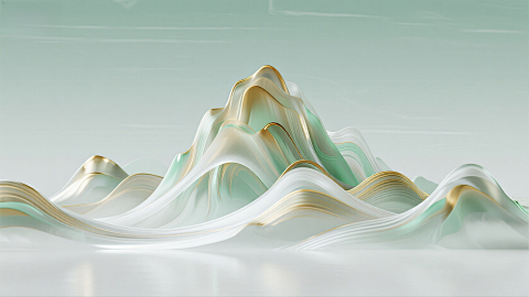 新中式超现实山水纤维艺术 3D 设计图片