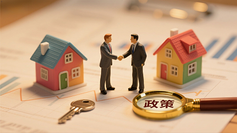 房产政策氛围下微型人偶交易场景图片